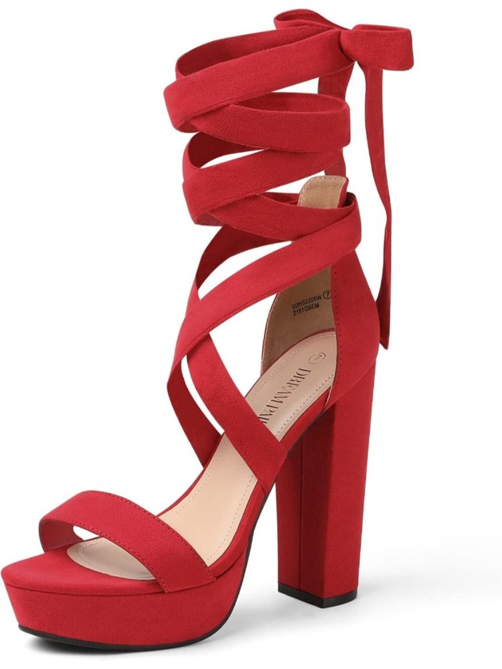 Women's Red Strappy Gladiator Open Toe Heels Dressy Pumps Sexy Heels Sandals